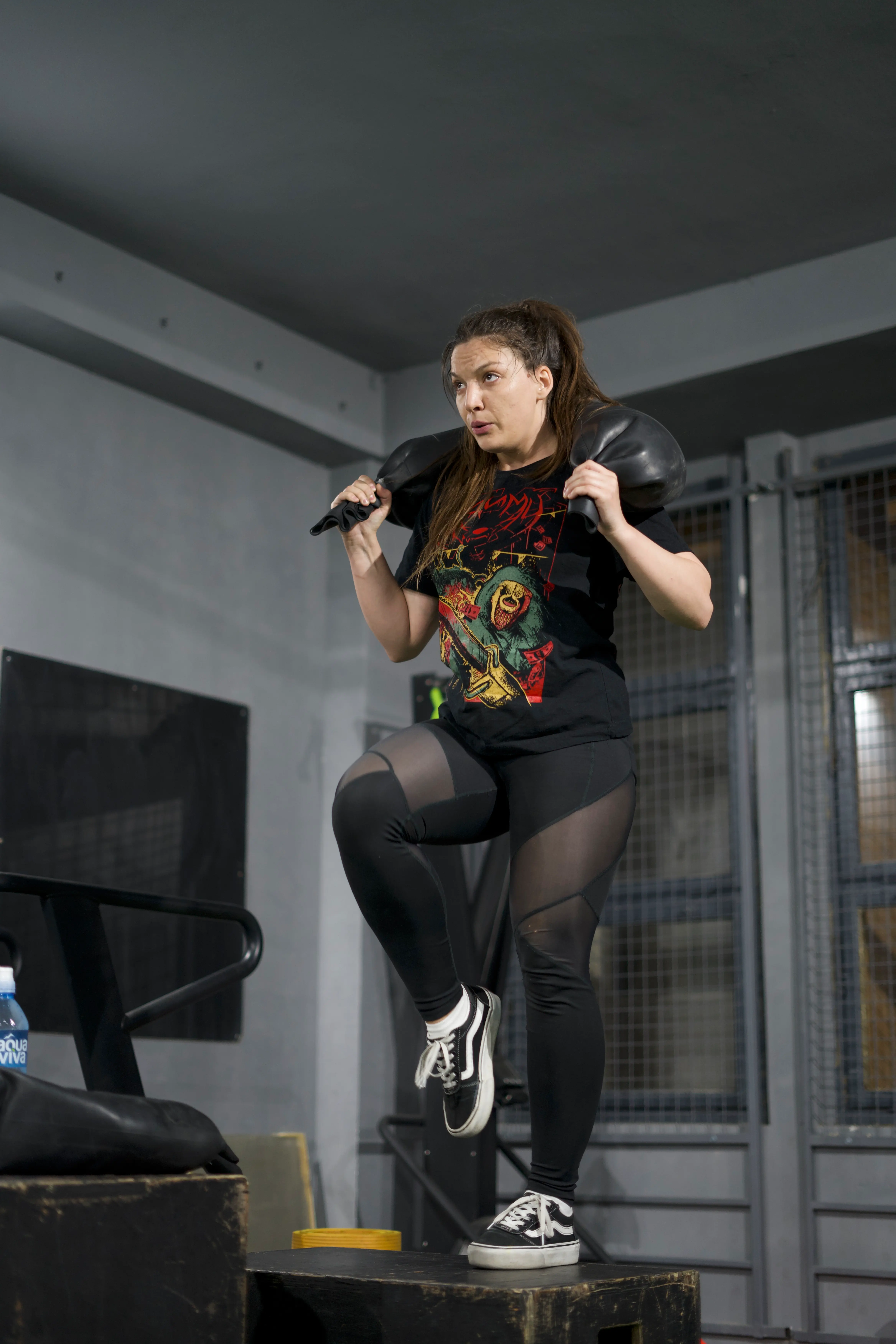 Jovana doing steps on a box